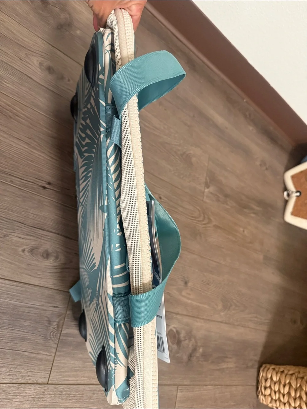 ALOHA Collection Teal Palm Print Beach Tote